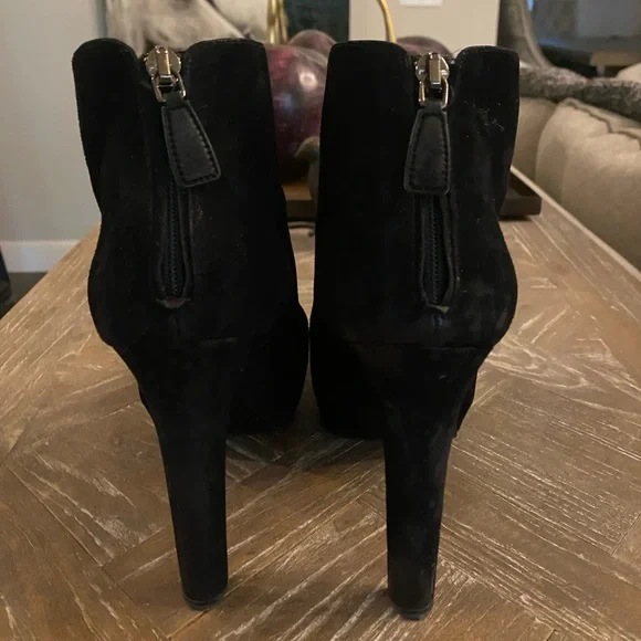 Prada Black Ankle Boots Suede Minimalist Design - Picture 8 of 9